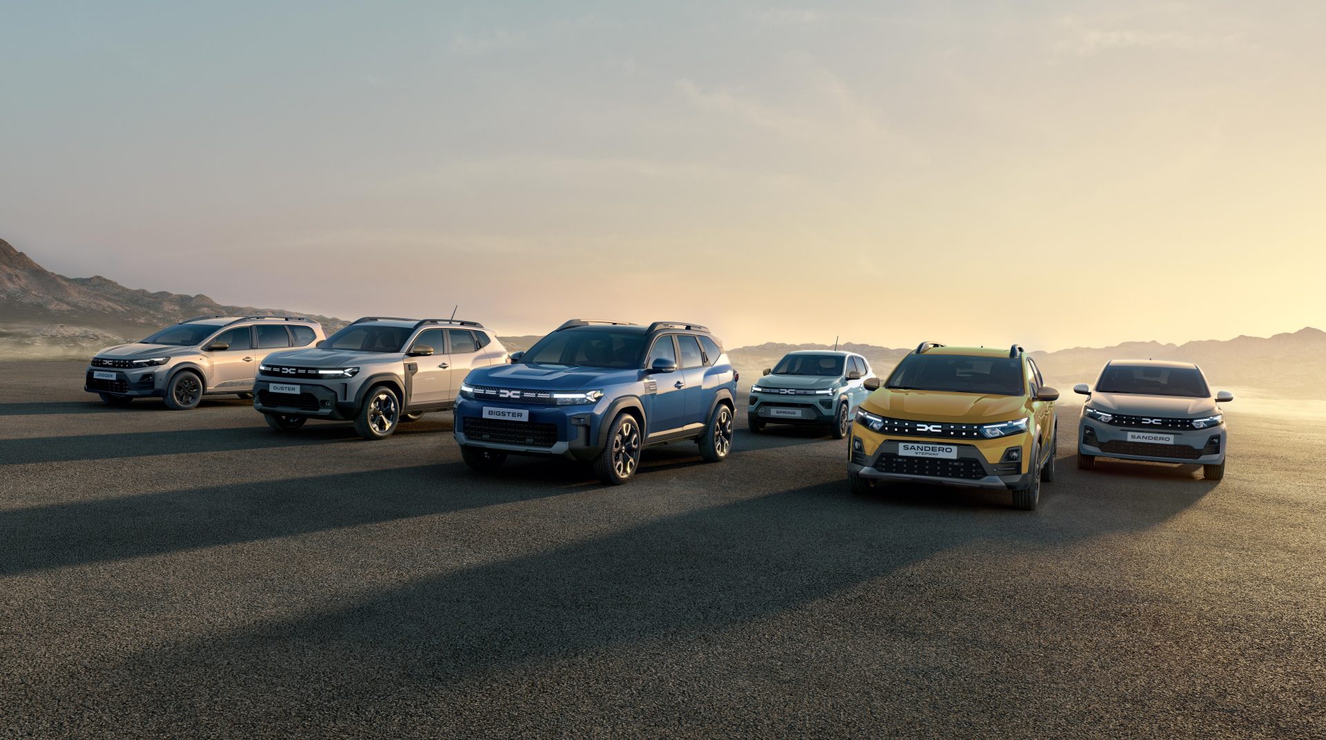 Dacia modeller i motljus